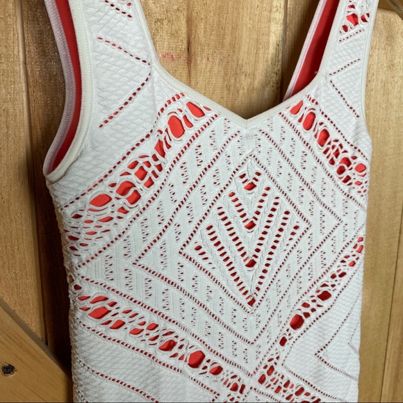 free people | white orange medallion bodycon dress - Picture 4 of 5